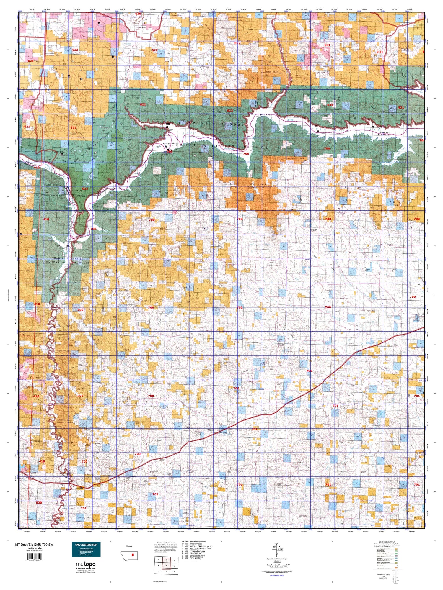 Montana Deer/Elk GMU 700 SW Map Image