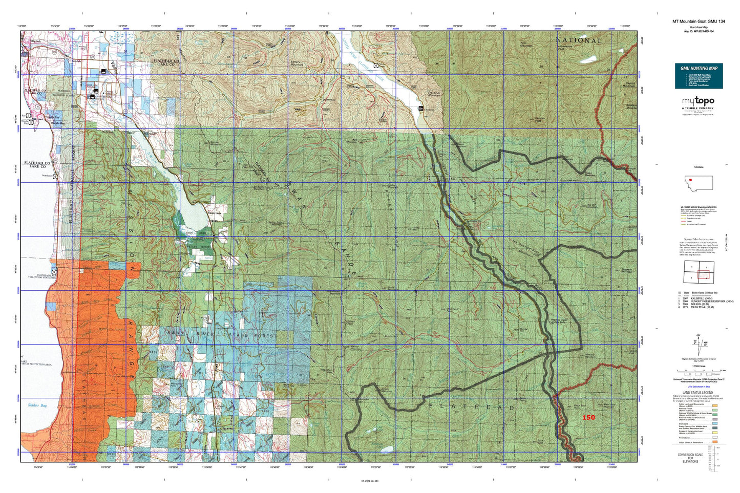 Montana Mountain Goat GMU 134 Map Image