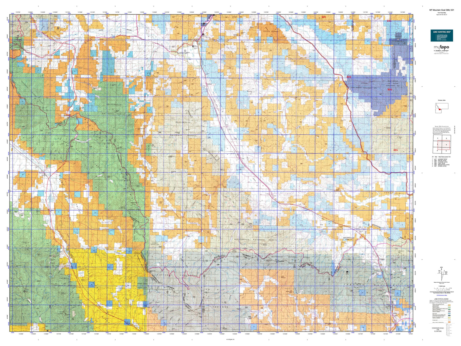 Montana Mountain Goat GMU 321 Map Image