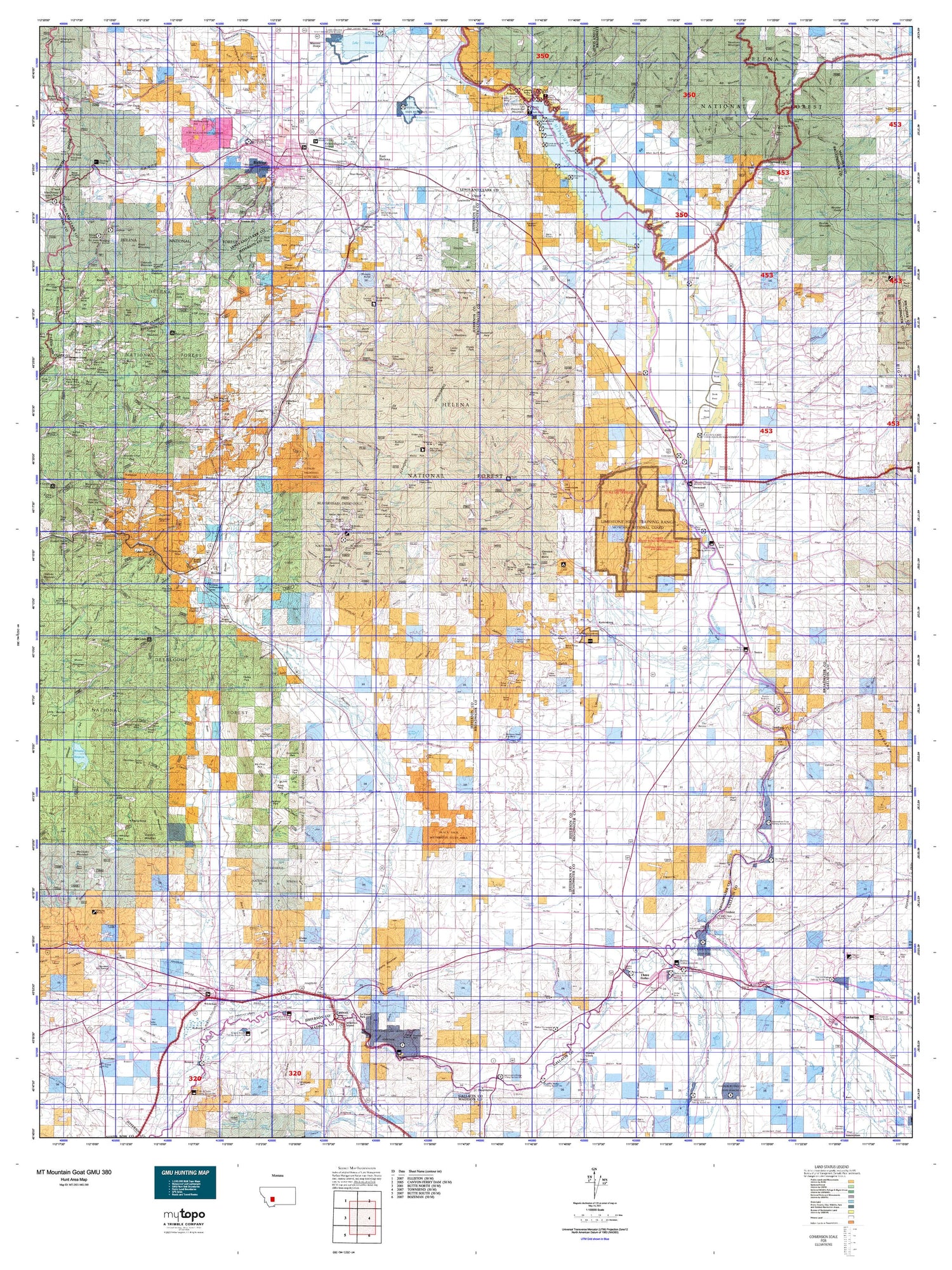 Montana Mountain Goat GMU 380 Map Image