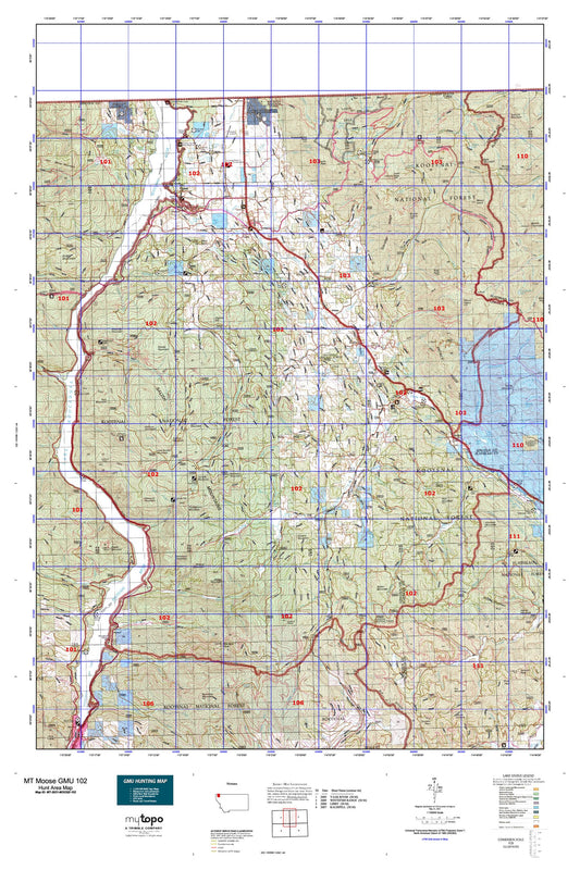 Montana Moose GMU 102 Map Image