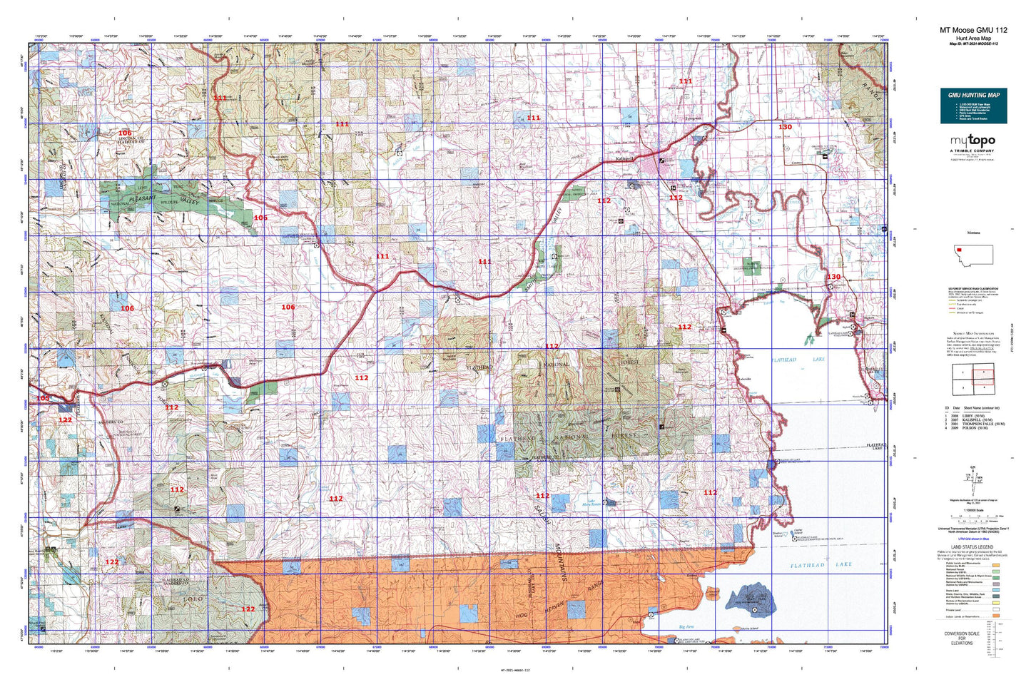 Montana Moose GMU 112 Map Image