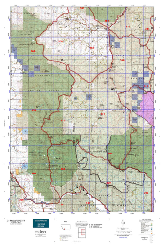 Montana Moose GMU 310 Map Image