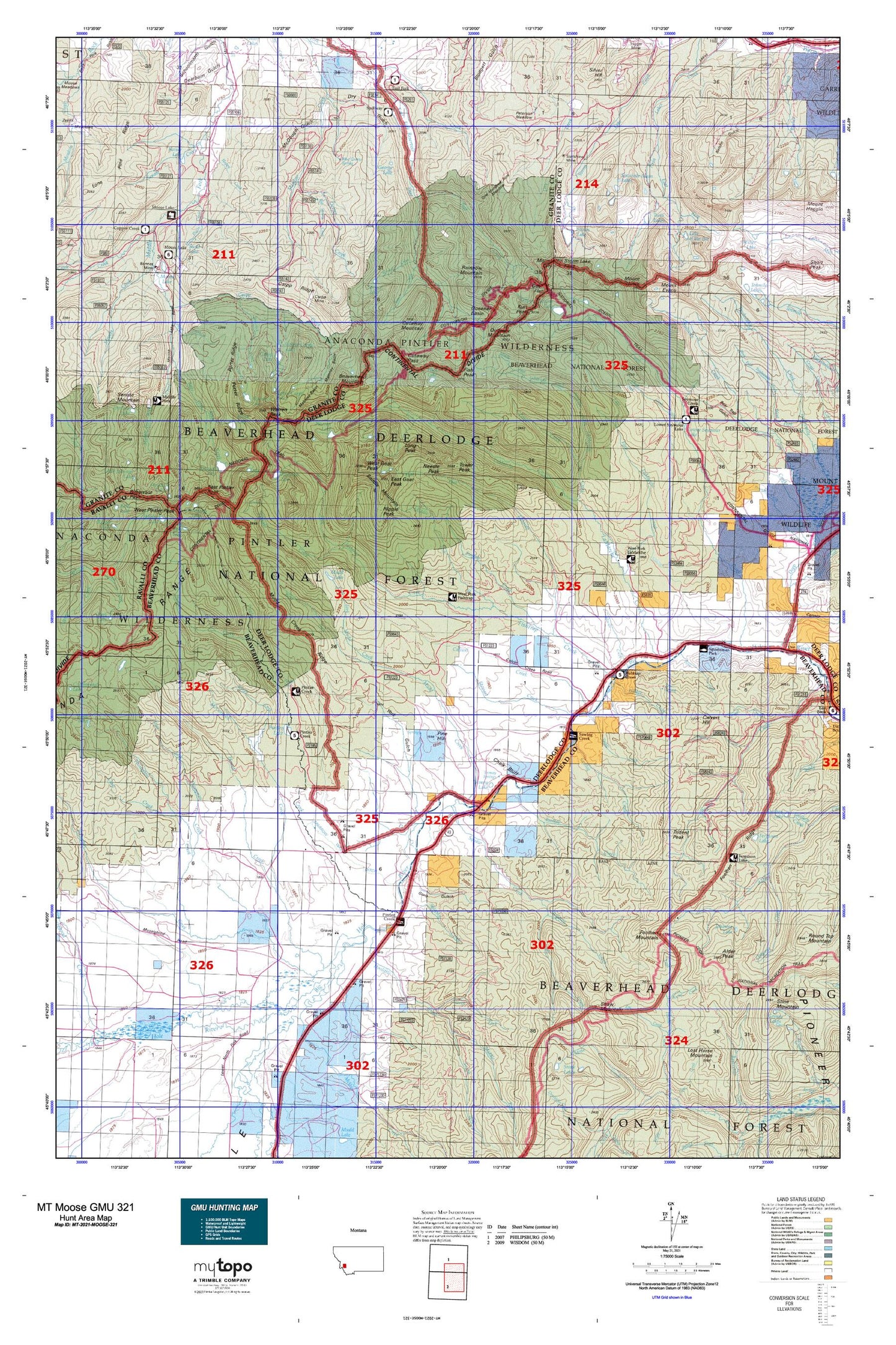 Montana Moose GMU 321 Map Image