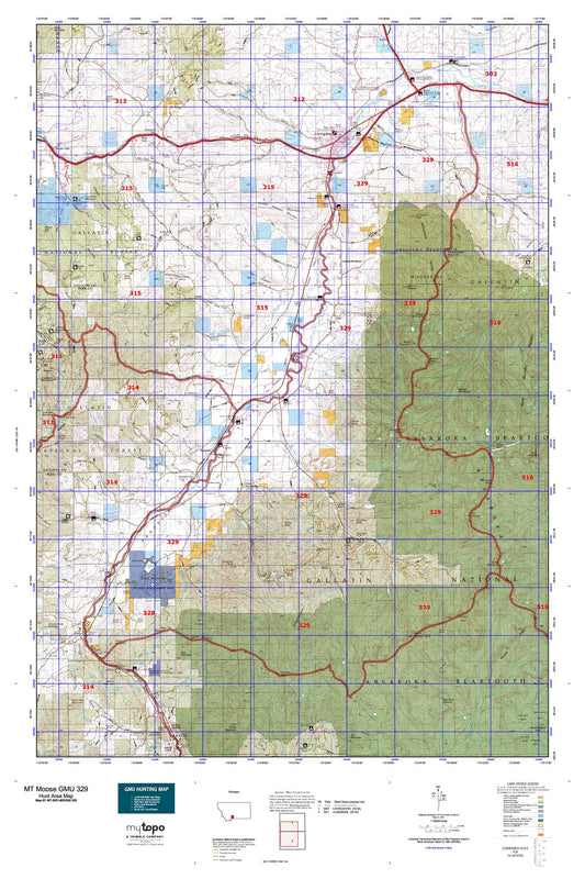Montana Moose GMU 329 Map Image