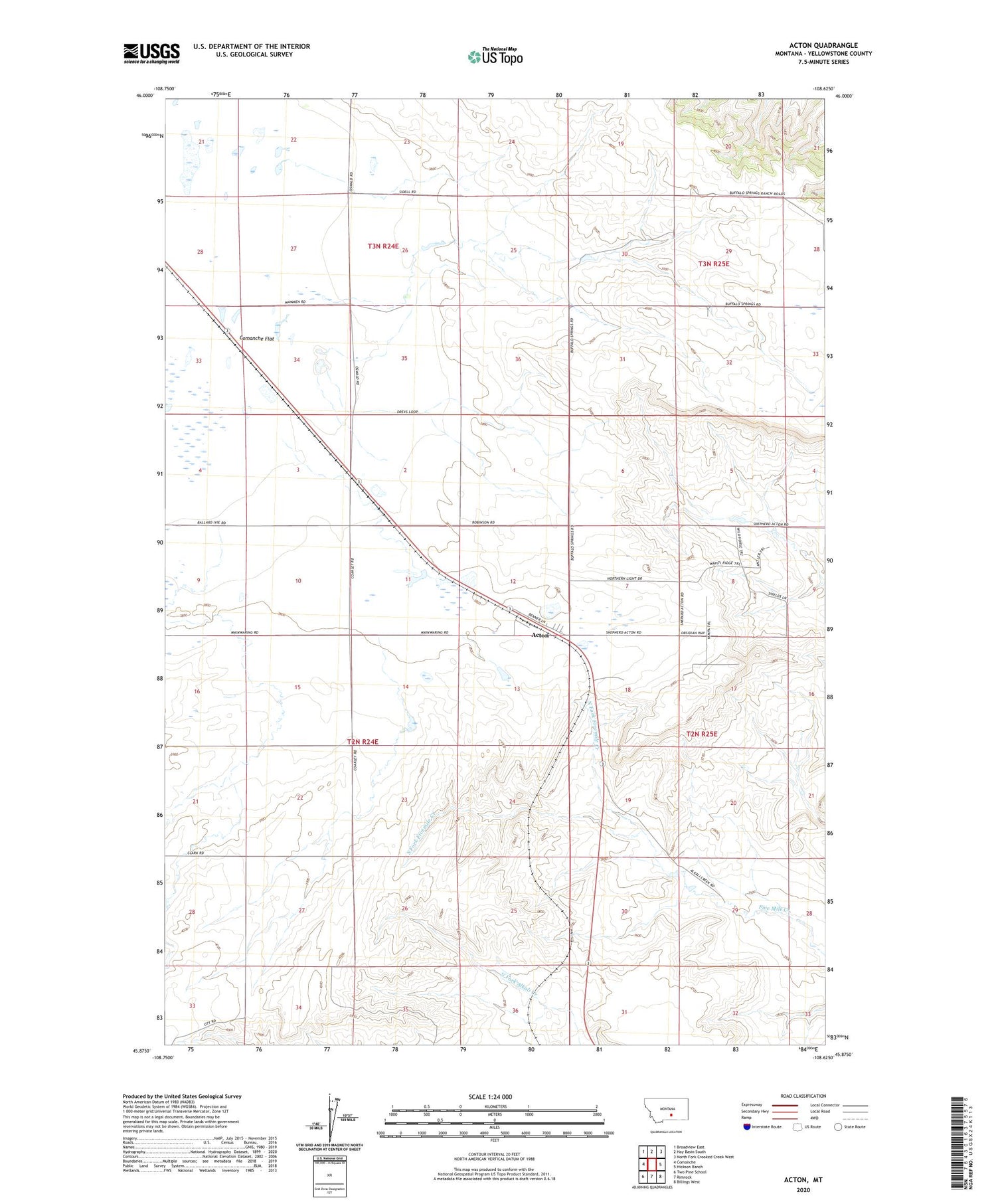 Acton Montana US Topo Map Image