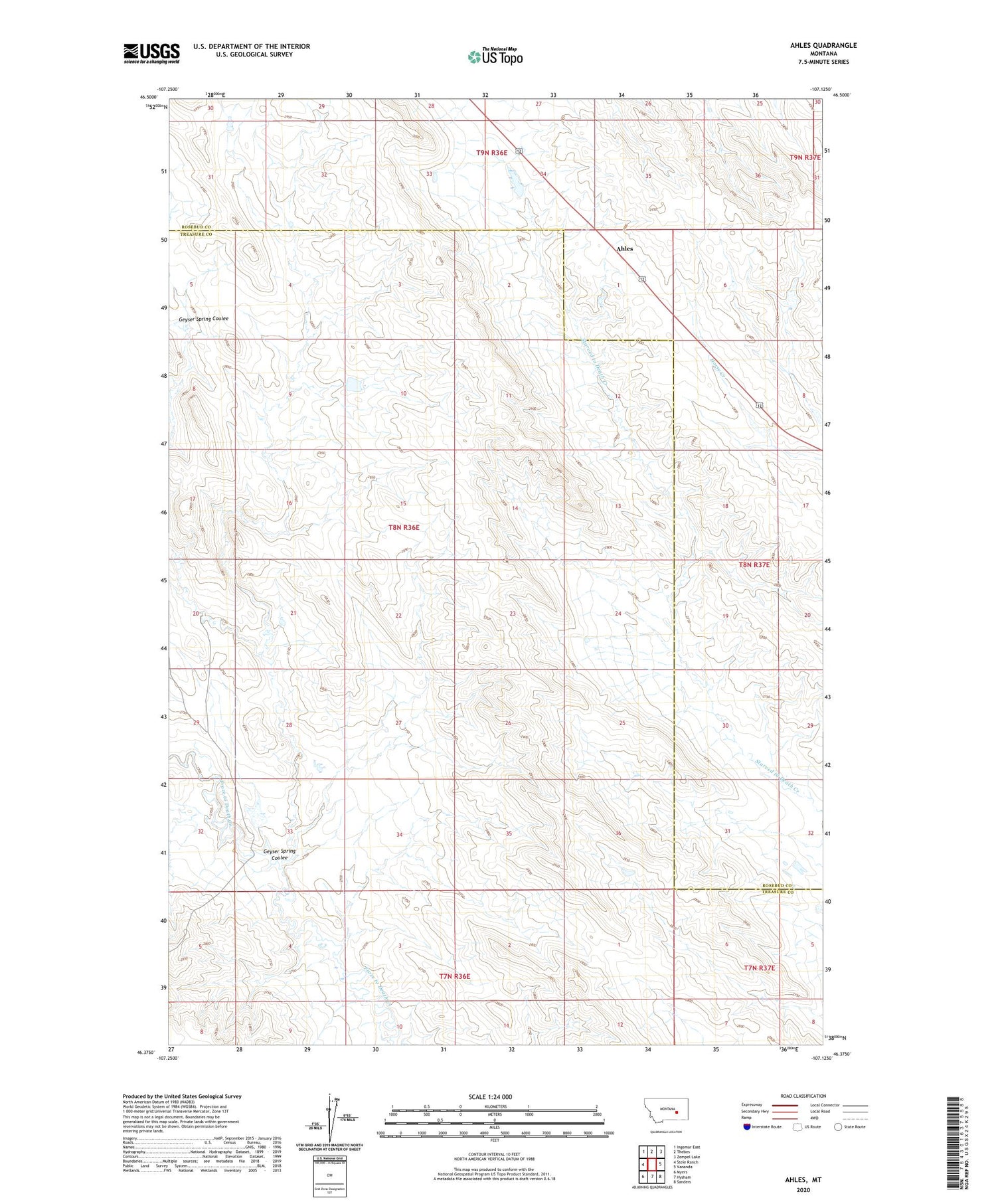 Ahles Montana US Topo Map Image
