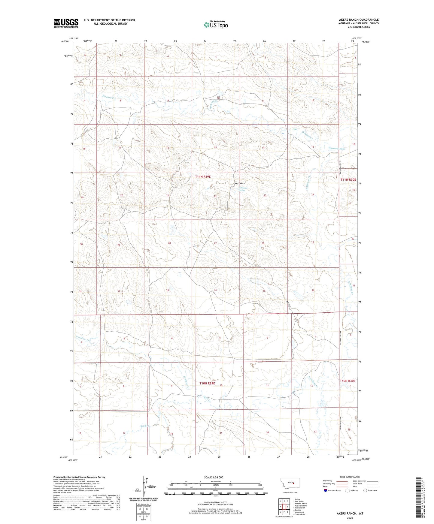 Akers Ranch Montana US Topo Map Image