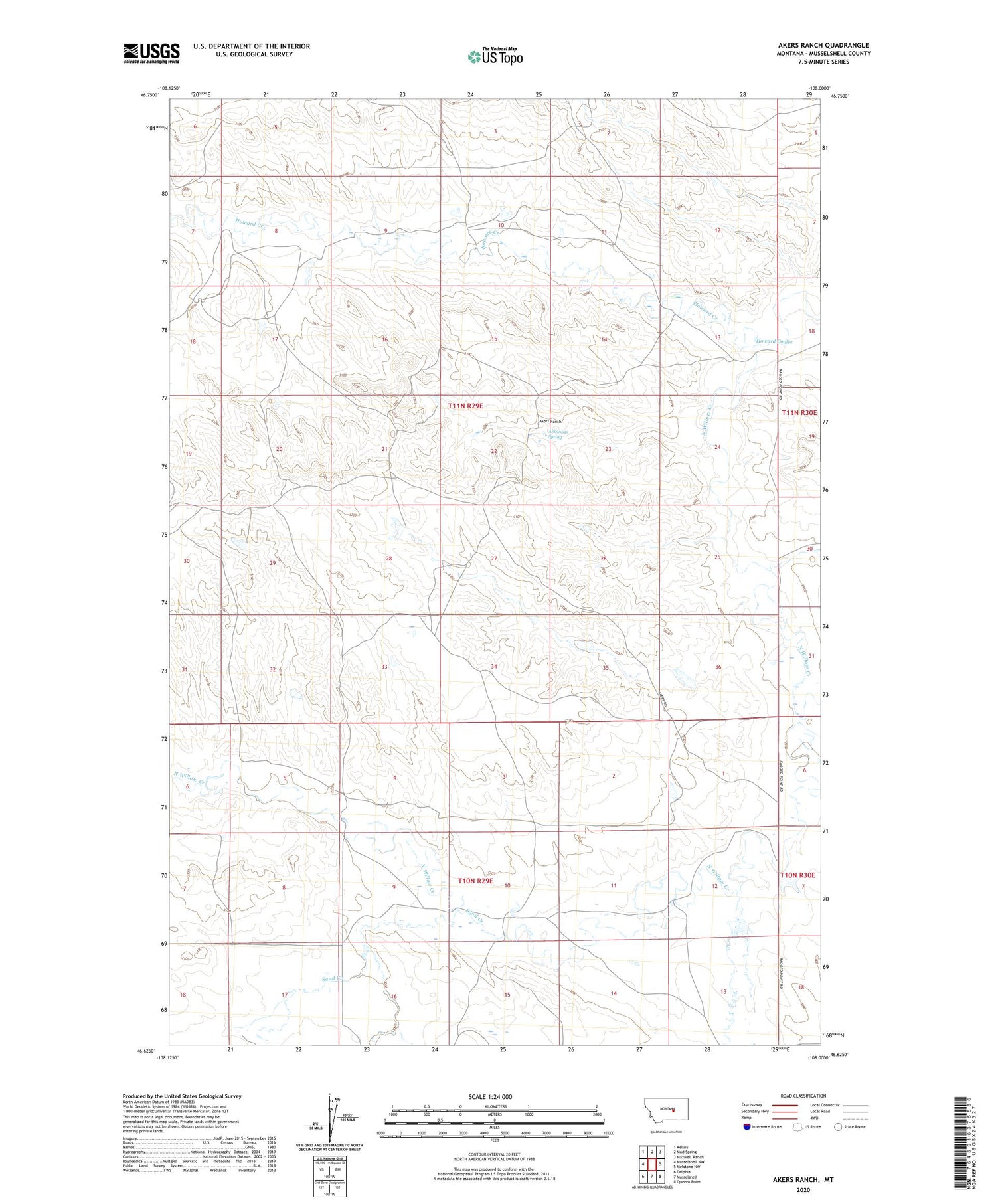 Akers Ranch Montana US Topo Map Image