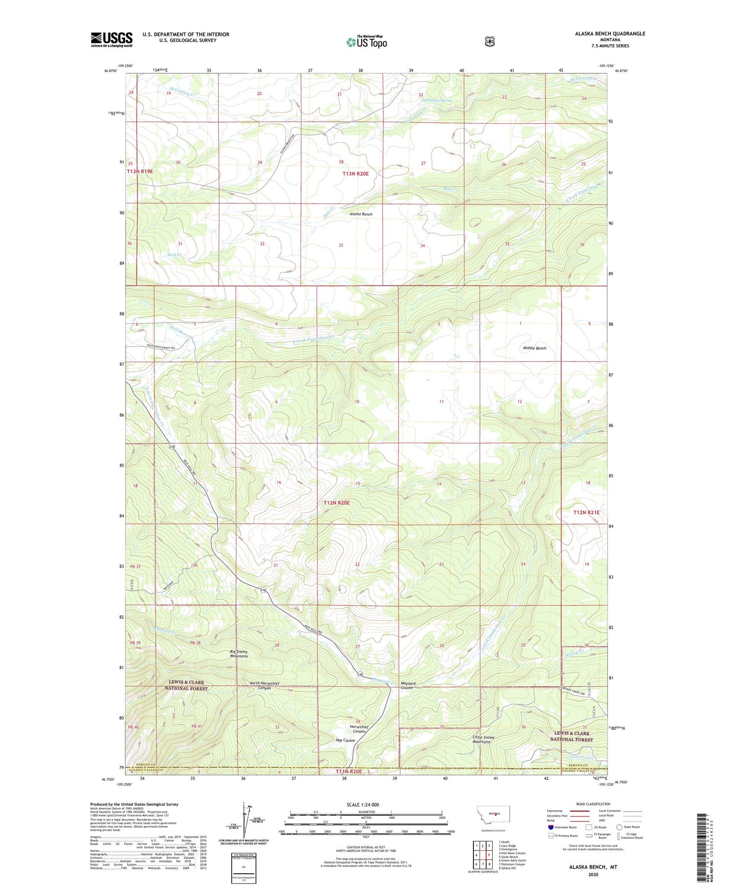 Alaska Bench Montana US Topo Map Image