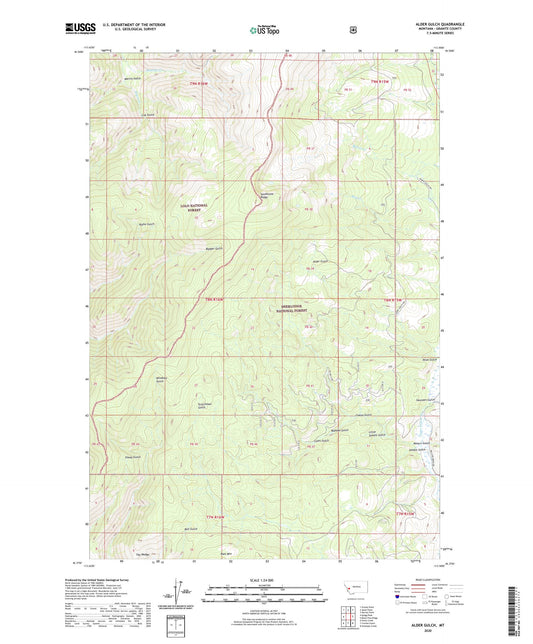 Alder Gulch Montana US Topo Map Image