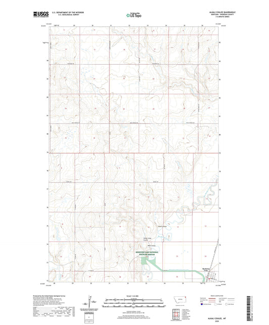 Alkali Coulee Montana US Topo Map Image