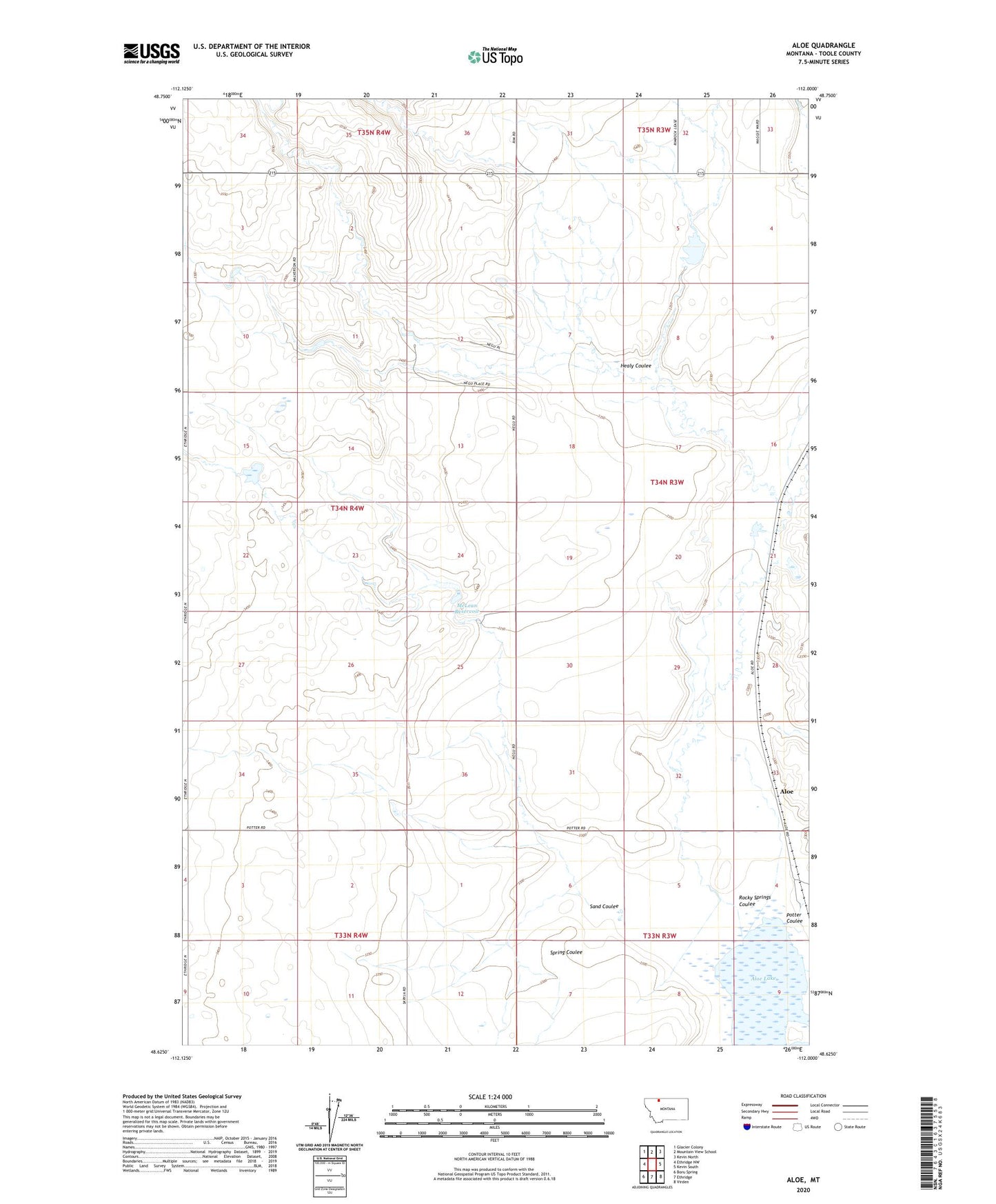 Aloe Montana US Topo Map Image