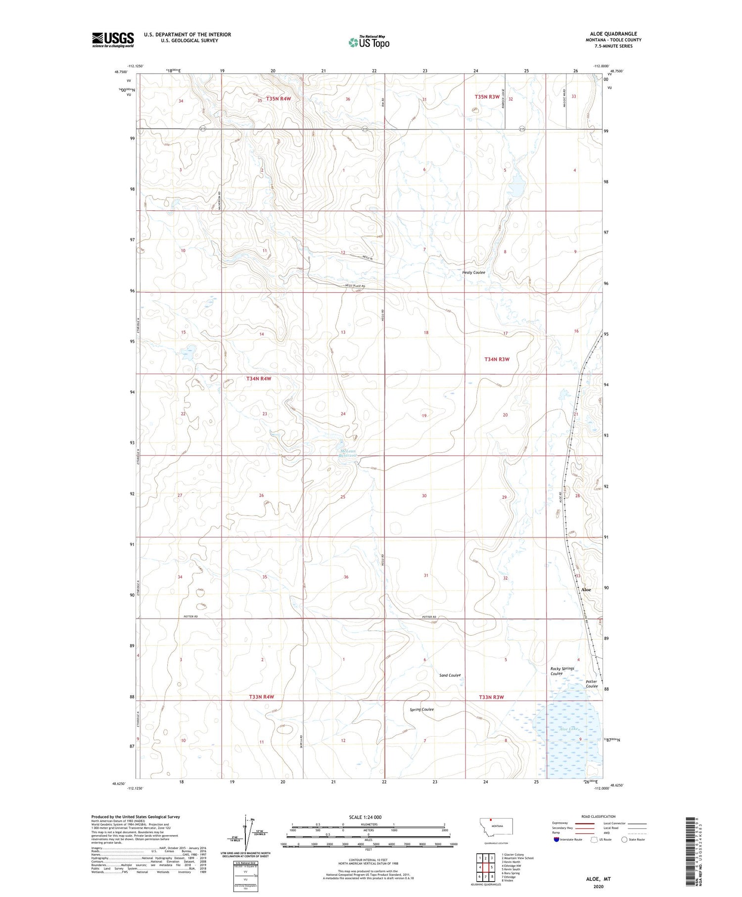 Aloe Montana US Topo Map Image