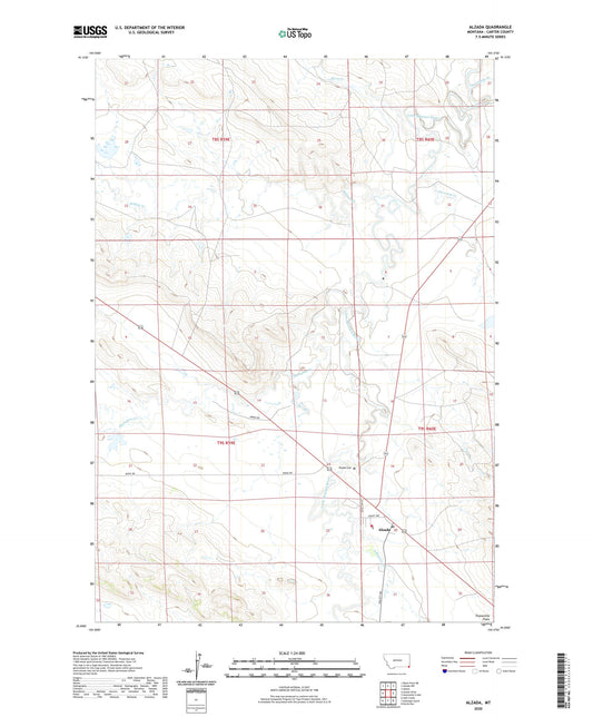 Alzada Montana US Topo Map Image