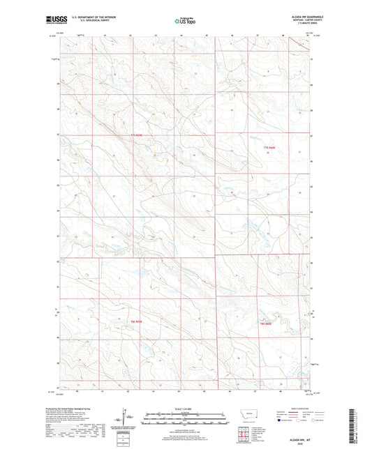 Alzada NW Montana US Topo Map Image