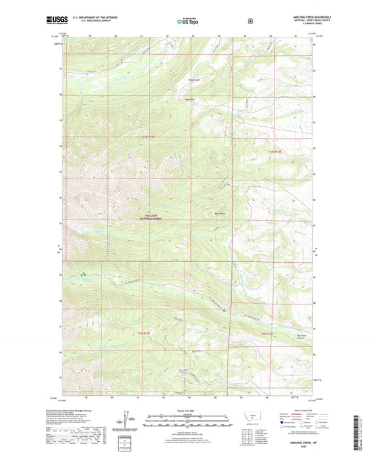 Amelong Creek Montana US Topo Map Image