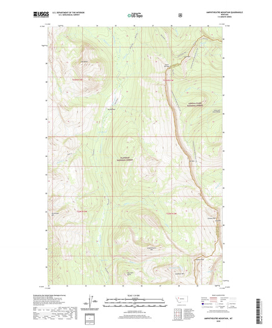 Amphitheatre Mountain Montana US Topo Map Image