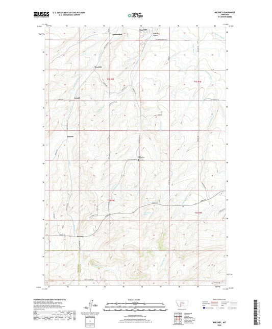 Anceney Montana US Topo Map Image
