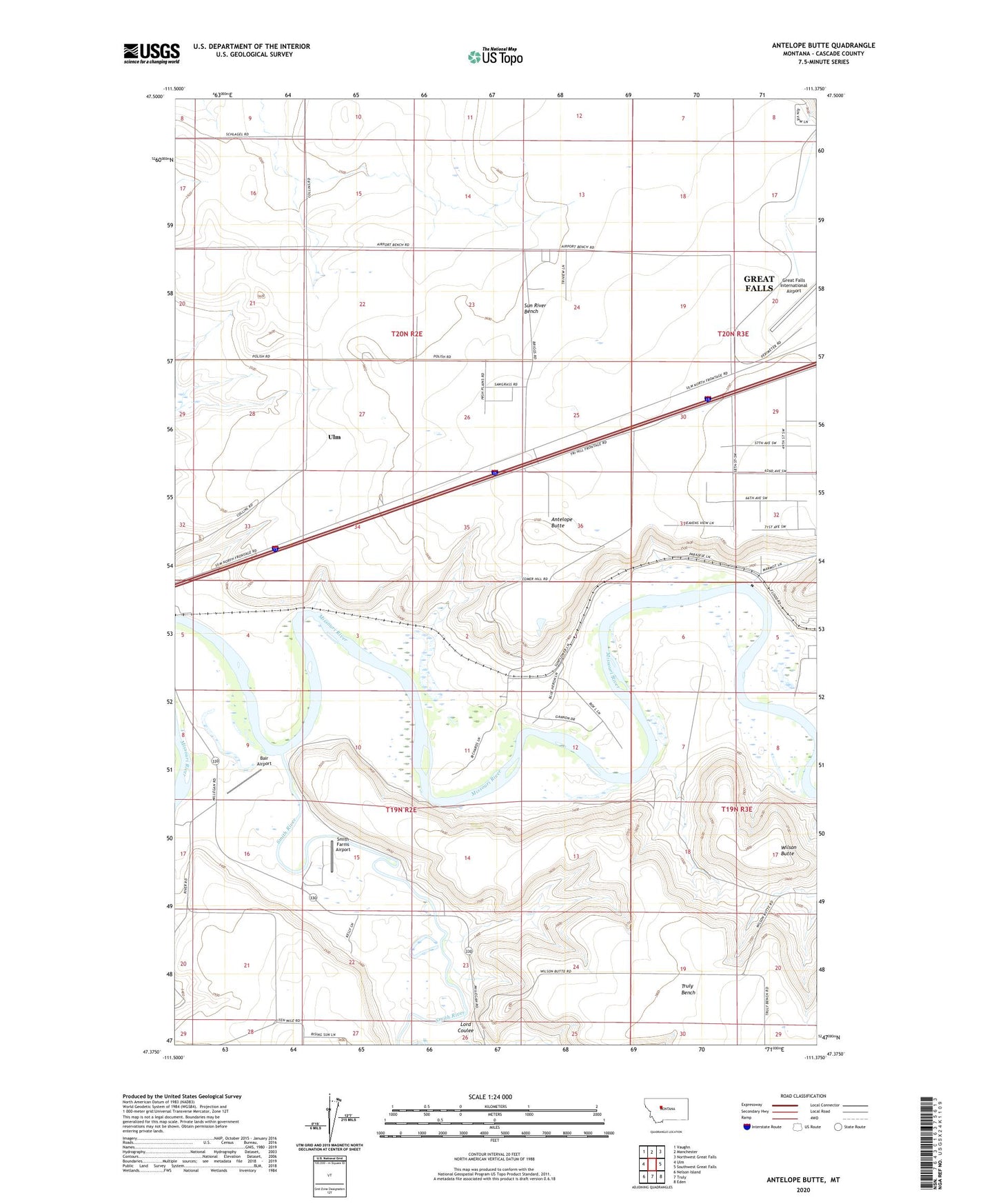 Antelope Butte Montana US Topo Map Image