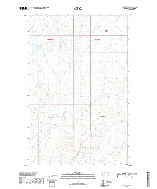 Antelope Pass Montana US Topo Map Image