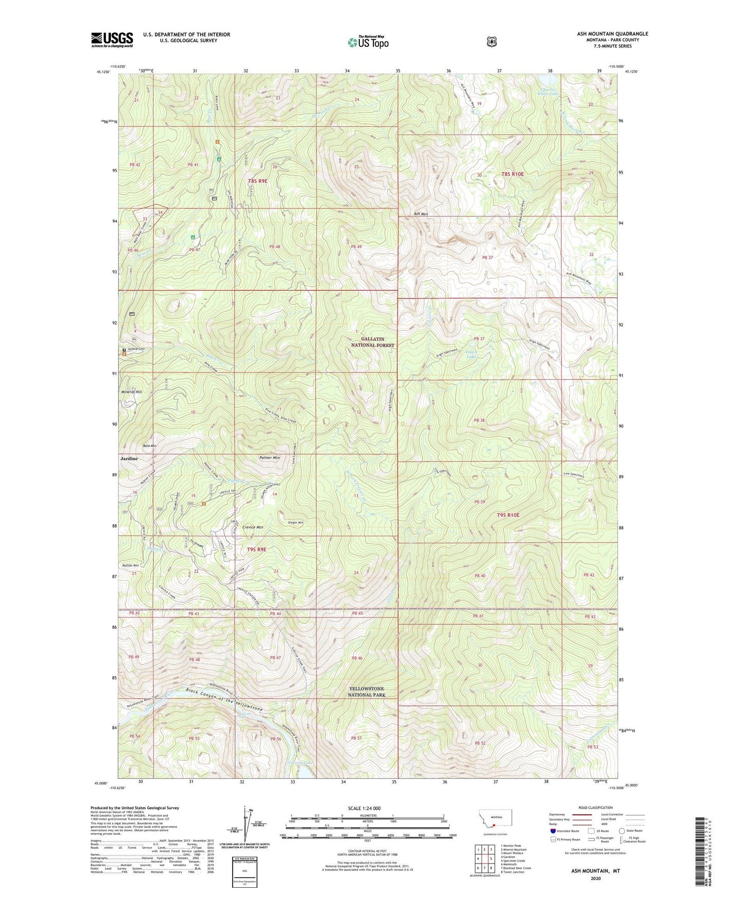 Ash Mountain Montana US Topo Map Image