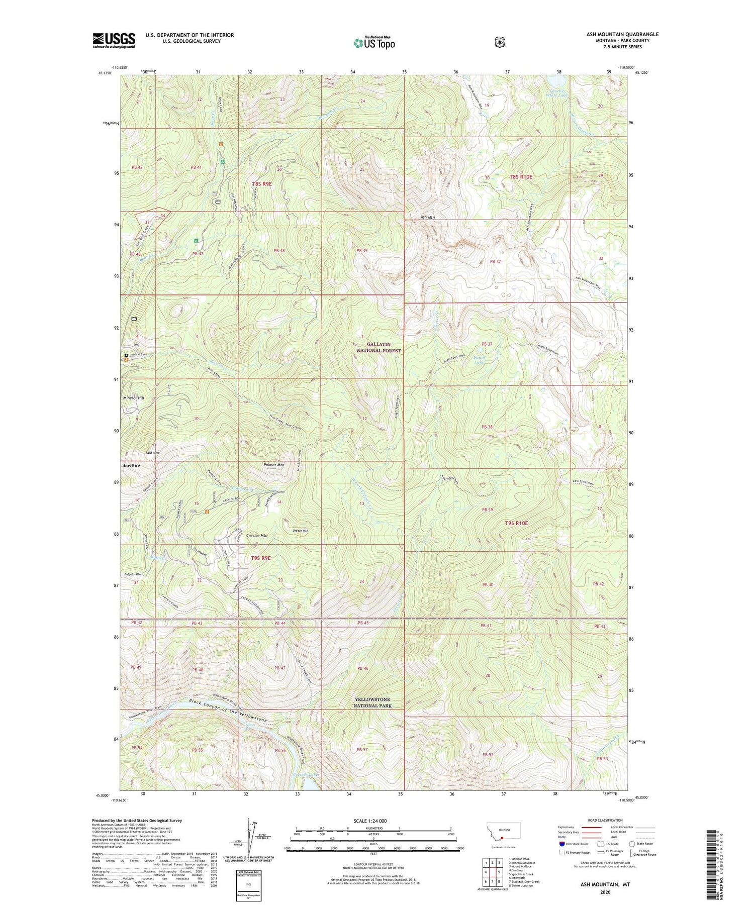 Ash Mountain Montana US Topo Map Image