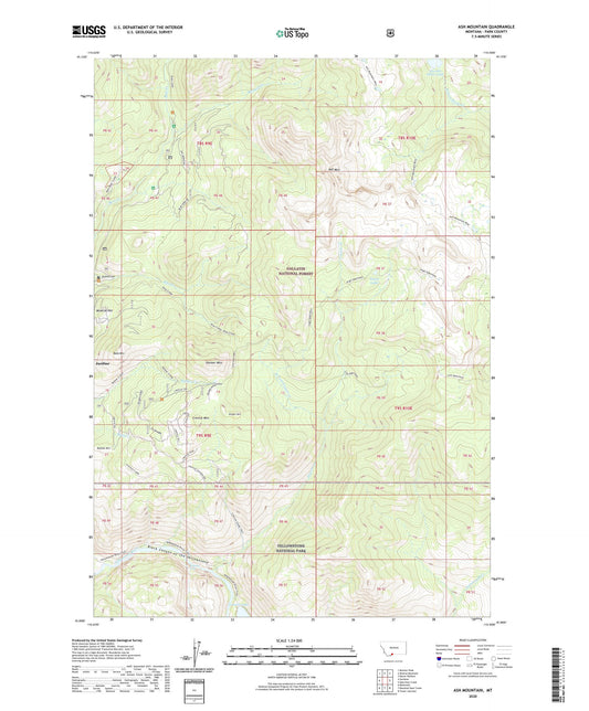 Ash Mountain Montana US Topo Map Image