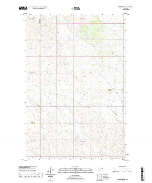 Ayer Spring NE Montana US Topo Map Image