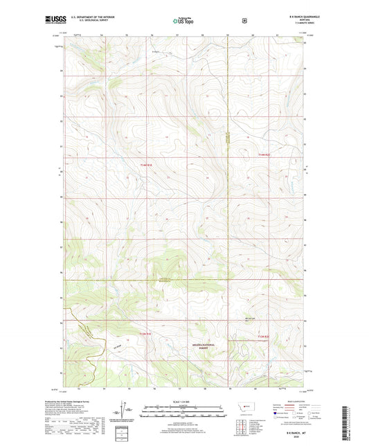 B K Ranch Montana US Topo Map Image
