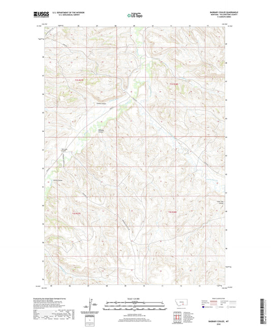 Badbaby Coulee Montana US Topo Map Image