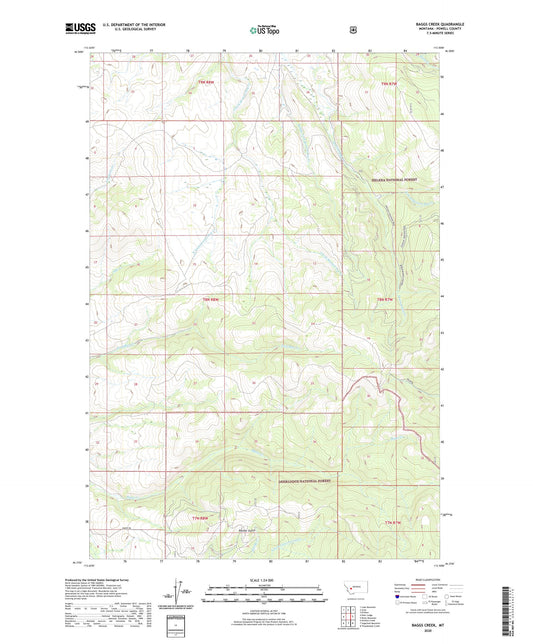 Baggs Creek Montana US Topo Map Image