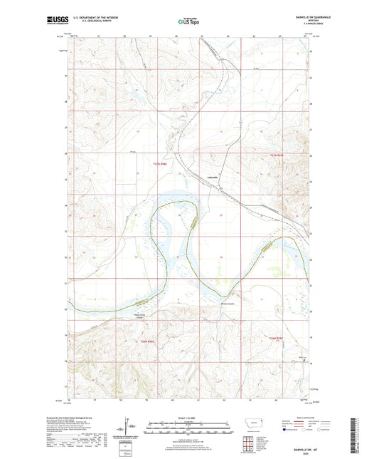 Bainville SW Montana US Topo Map Image