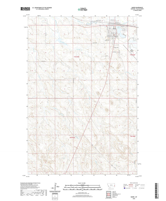 Baker Montana US Topo Map Image