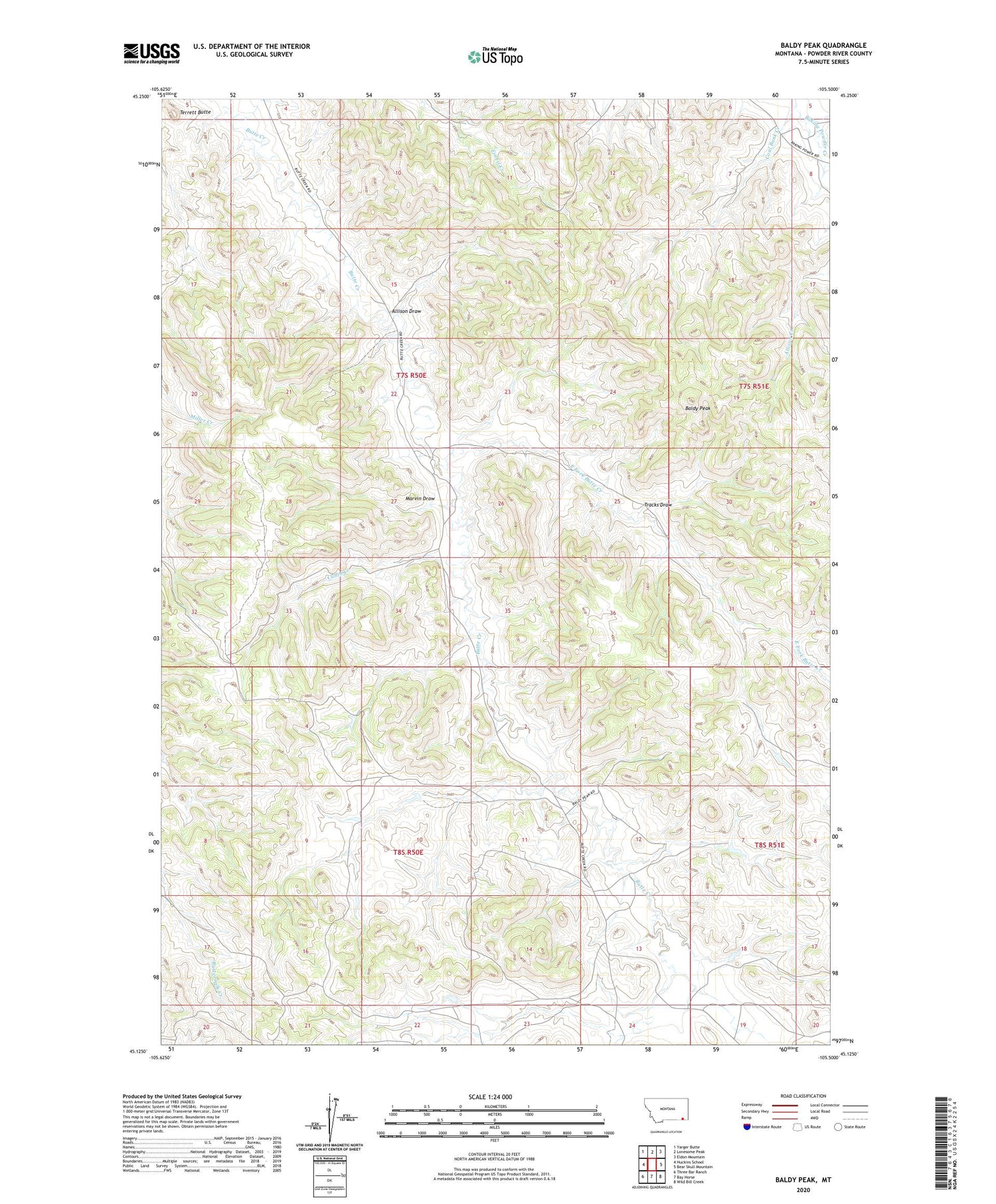 Baldy Peak Montana US Topo Map Image
