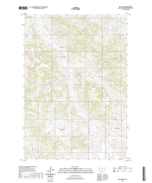 Baldy Peak Montana US Topo Map Image
