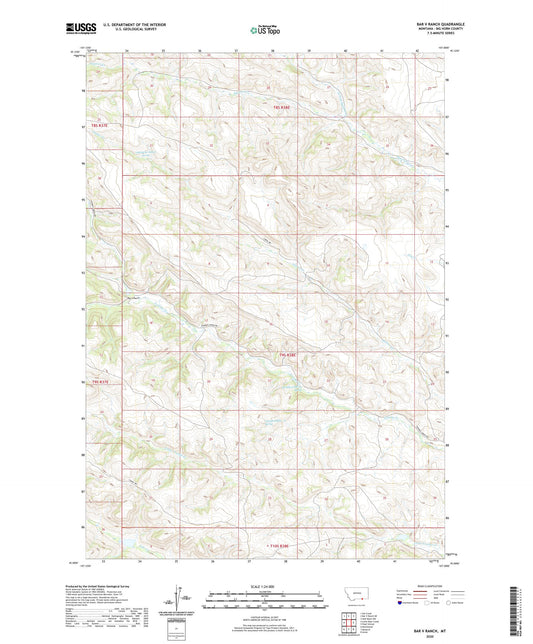 Bar V Ranch Montana US Topo Map Image