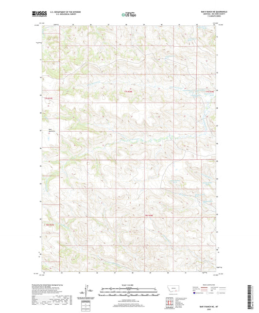 Bar V Ranch NE Montana US Topo Map Image