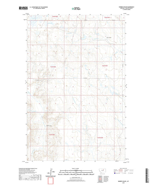 Barber Coulee Montana US Topo Map Image