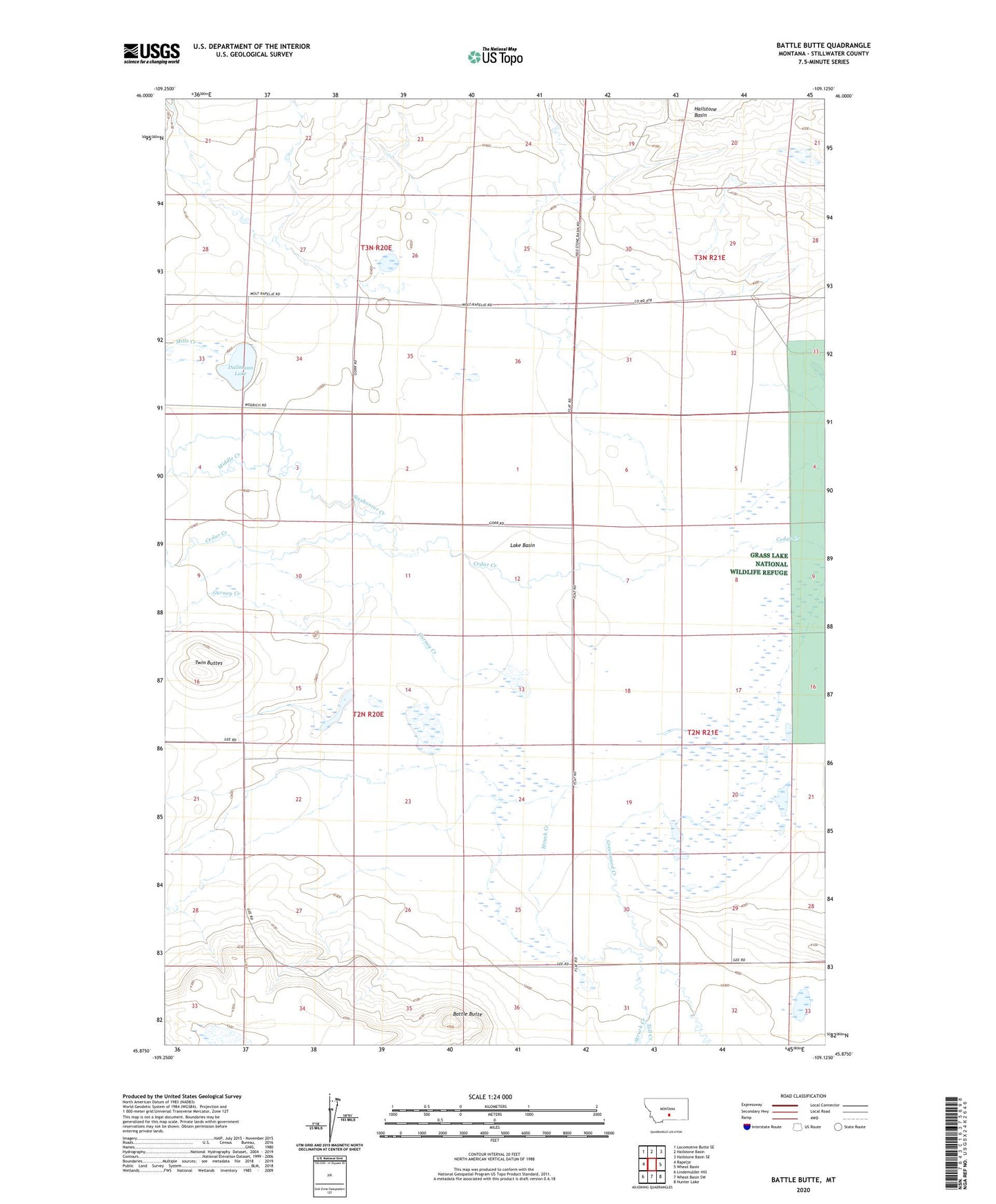 Battle Butte Montana US Topo Map Image