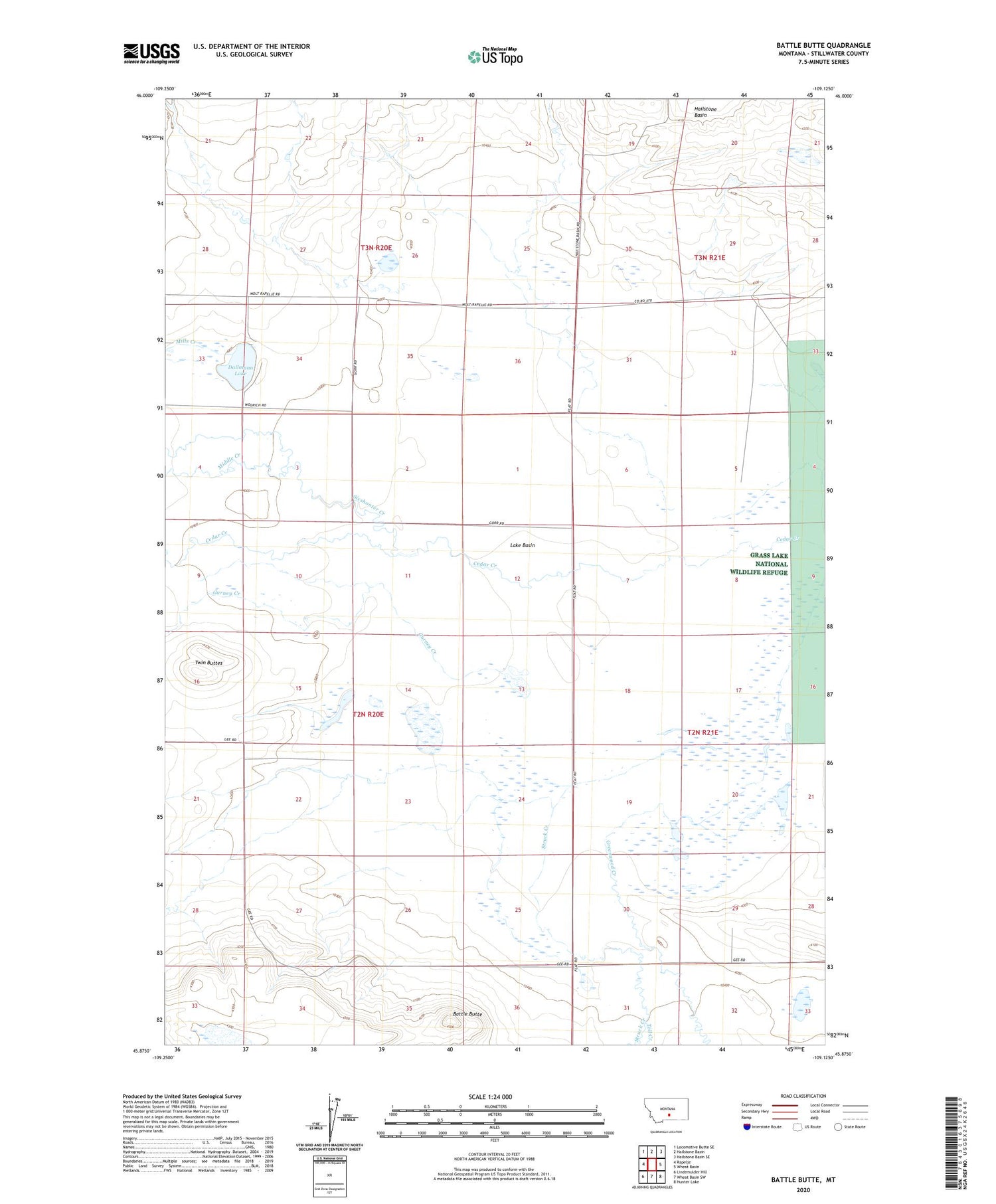 Battle Butte Montana US Topo Map Image