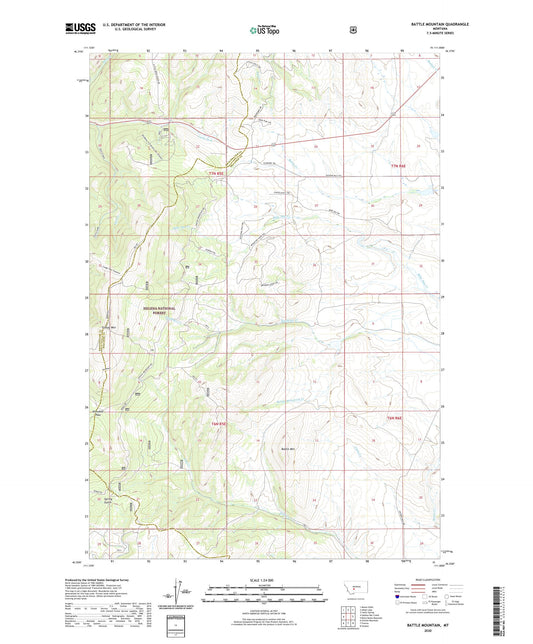 Battle Mountain Montana US Topo Map Image