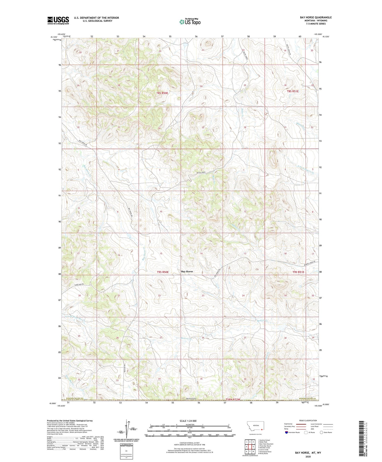 Bay Horse Montana US Topo Map Image