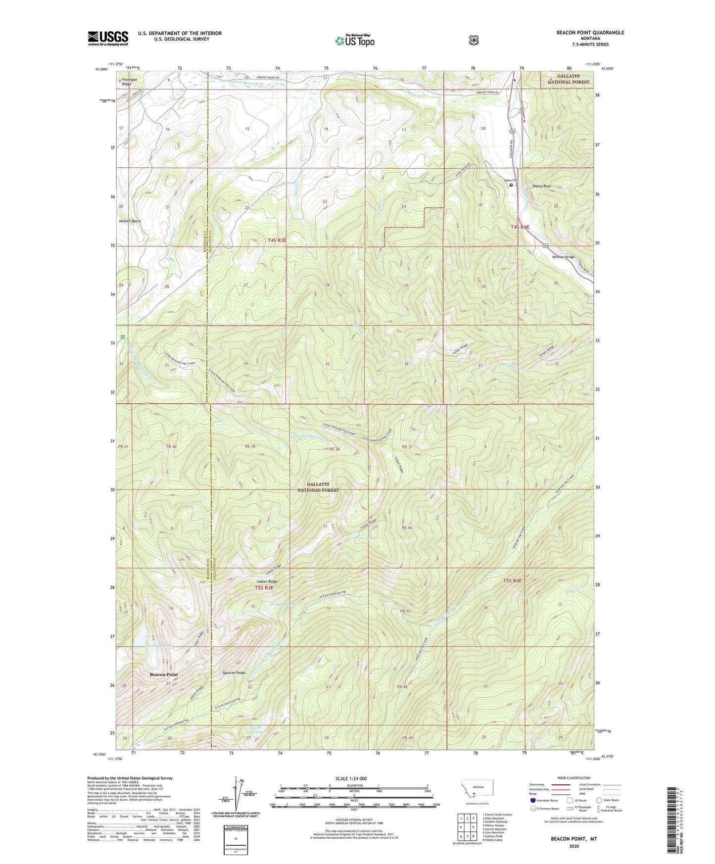 Beacon Point Montana US Topo Map Image