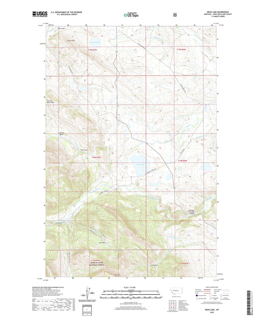Bean Lake Montana US Topo Map Image