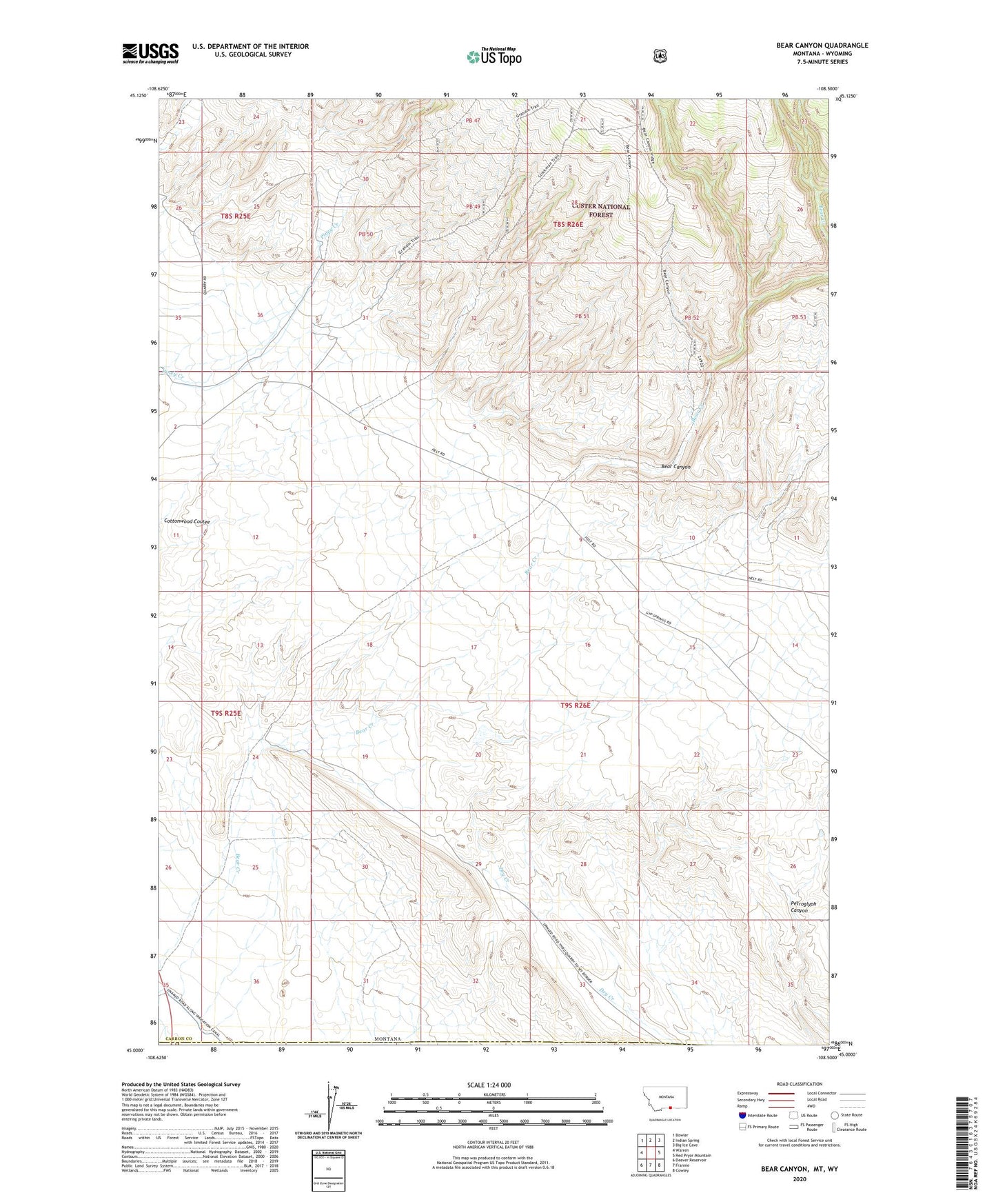 Bear Canyon Montana US Topo Map Image