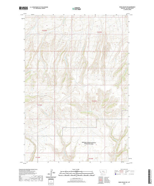 Bear Coulee SW Montana US Topo Map Image
