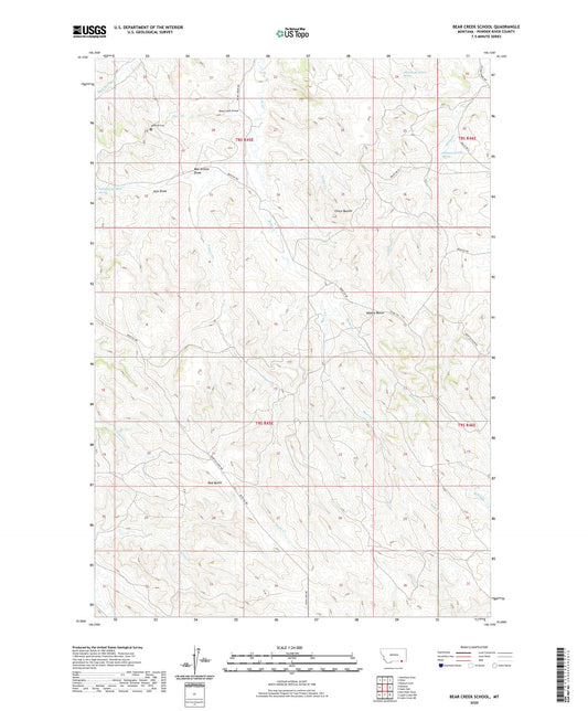 Bear Creek School Montana US Topo Map Image