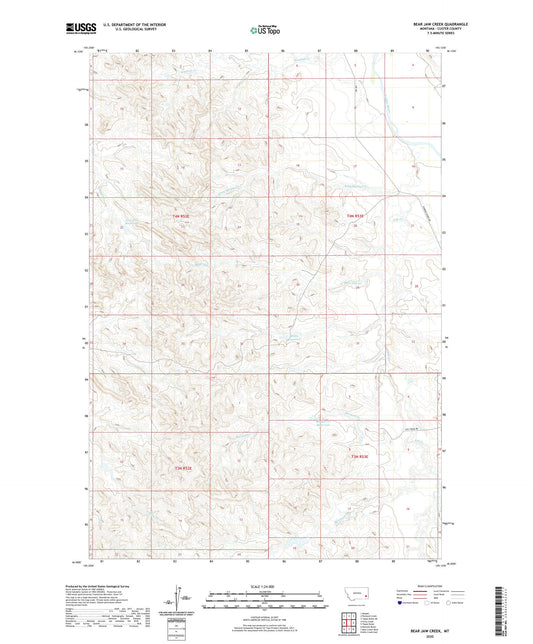 Bear Jaw Creek Montana US Topo Map Image
