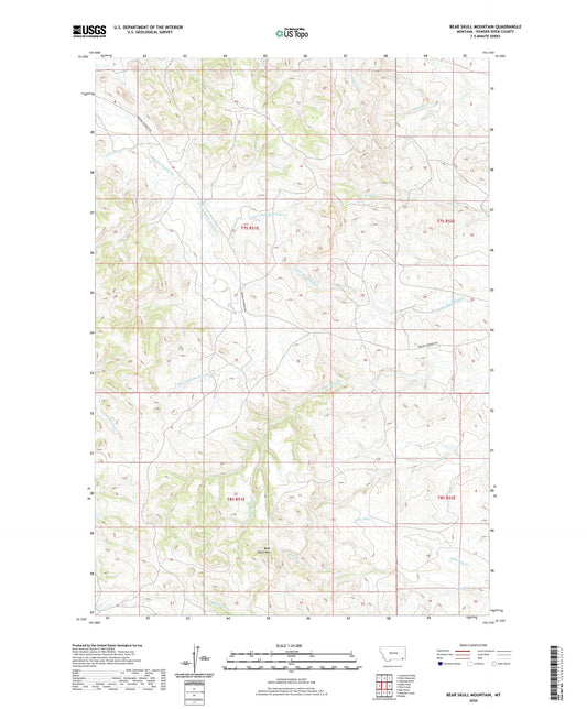 Bear Skull Mountain Montana US Topo Map Image